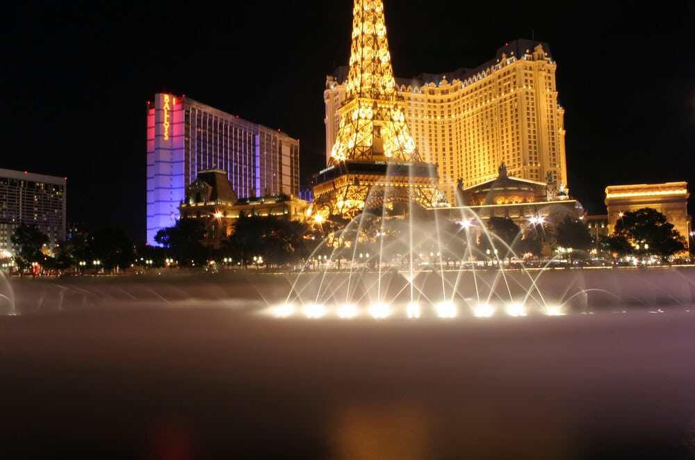 Wedding backdrop at Bellagio Fountains 